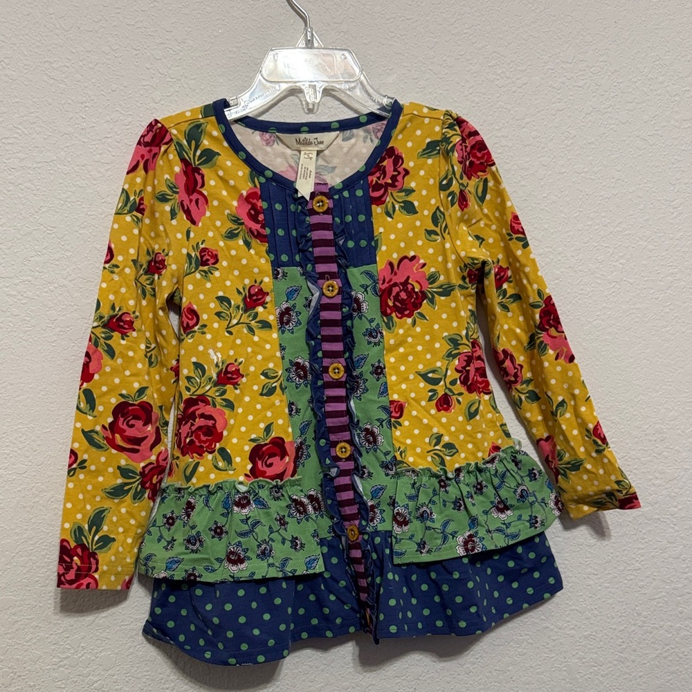 Matilda Jane Multicolor Floral and Polka Dot Top
